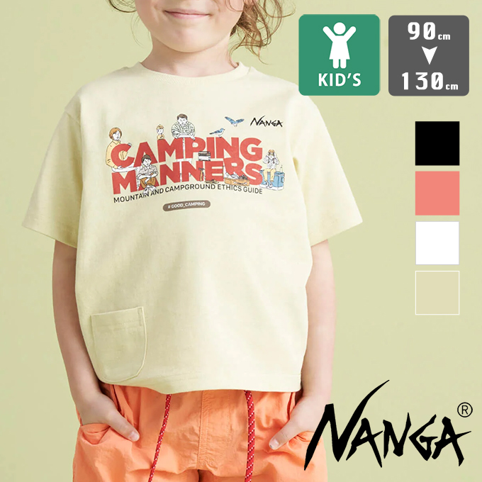 NANGA �i���K ECO HYBRID CAMPING MANNERS WILD ANIMALS KIDS TEE �G�R�n�C�u���b�h �L�����s���O�}�i�[ ���C���h�A�j�}�� �L�b�Y�e�B�[ NW2411-1S705-A