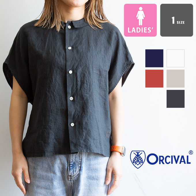 ORCIVAL（オーシバル） SLEEVELESS SHIRT リネン フレンチスリーブ 