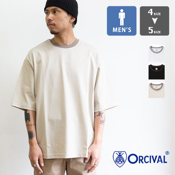 ORCIVAL（オーシバル） Men's Mercerized Jersey Wide Crew Neck