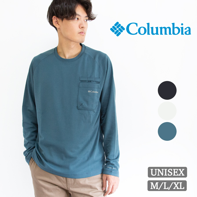 Columbia コロンビア マウンテンズ アー コーリング ロングスリーブ Tシャツ PM0471 / トップス ロンT 長袖 メンズ レディース ユニセックス カットソー ポケット アウトドア ハイク 2025AW Columbia（コロンビア） マウンテンズ アー コーリング ロングスリーブ
