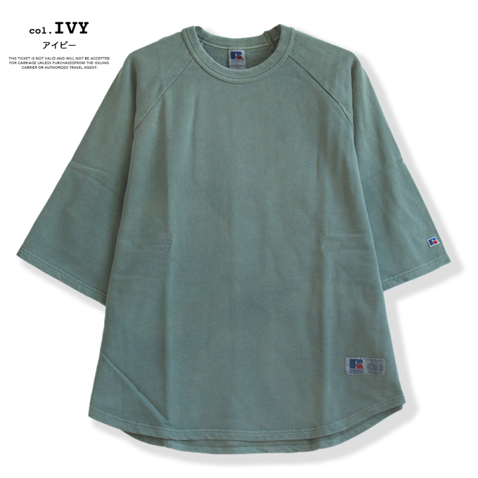 RUSSELL ATHLETIC ラッセルアスレティック 1/2 LOOSE BASEBALL SWEATSHIRT 5分袖 ルーズフィット ベースボール スウェットシャツ RC-24010 / 2025SPRING | Russell Athletic | 16