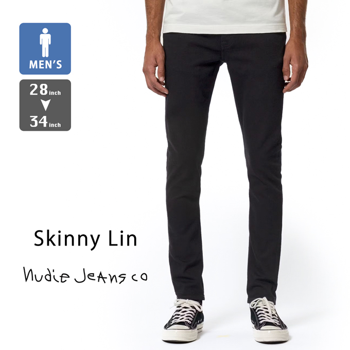 Nudie Jeans ヌーディージーンズ スキニー リン ブラック ブラック Skinny Lin Black Black 53161-1011  SKINNYLIN-180