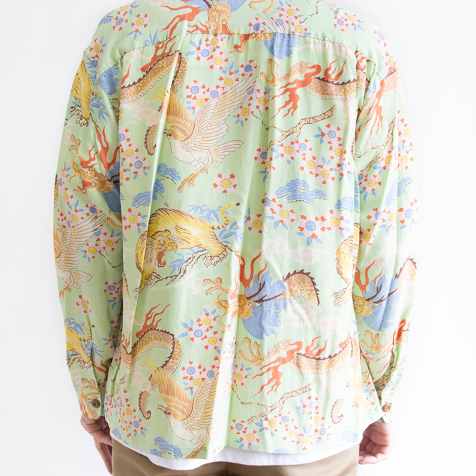 SUN SURF サンサーフ THE TRIANGULAR FIGHT レーヨン 長袖 アロハ