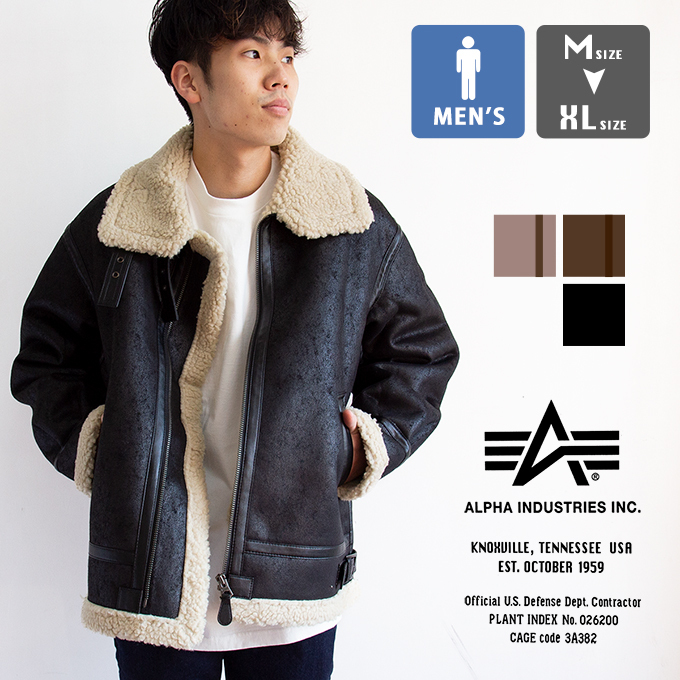 【SALE!!】【 ALPHA INDUSTRIES アルファ インダストリーズ 】 B-3 フェイク ムートン ジャケット TA1548 /21AW