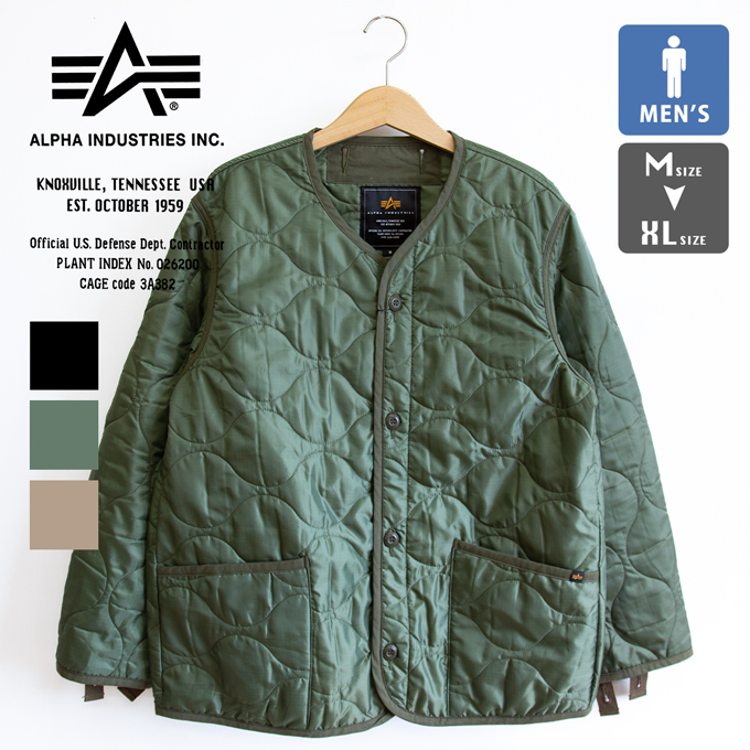 【SALE!!】【 ALPHA INDUSTRIES アルファインダストリーズ 】 キルトライナージャケット TA1628-001 / TA1628-019 / TA1628-035 / 22AW ※