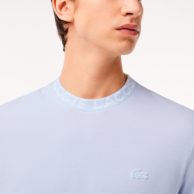 LACOSTE ラコステ ジャカード リブ ニット カラー 鹿の子地 T