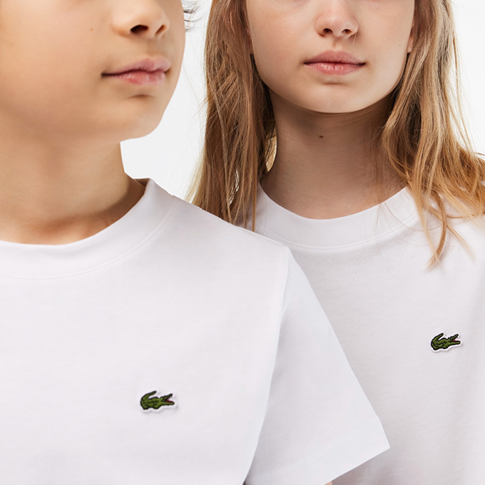LACOSTE ラコステ JUNIOR ベーシック ワニ ロゴ パッチ Tシャツ