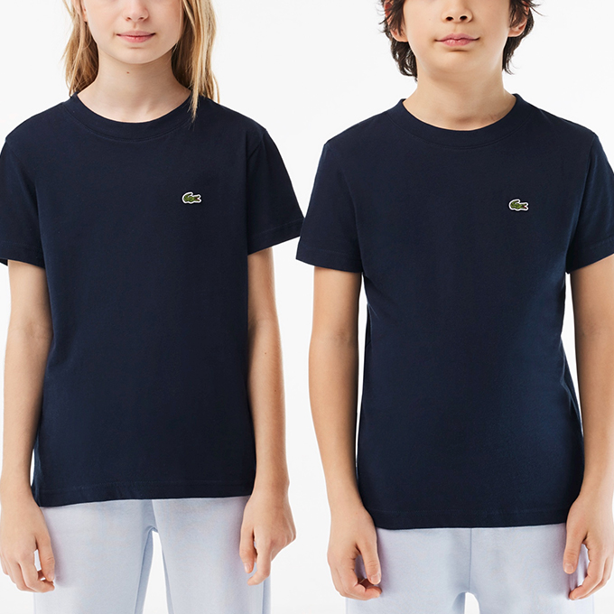 LACOSTE ラコステ JUNIOR ベーシック ワニ ロゴ パッチ Tシャツ