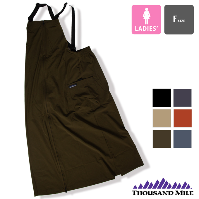 THOUSAND MILE サウザンドマイル SALOPETTE SKIRT サロペット スカート TM241NP00142 / レディース 撥水 UVカット ストレッチ THOUSAND MILE（サウザンドマイル） SALOPETTE SKIRT サロペット