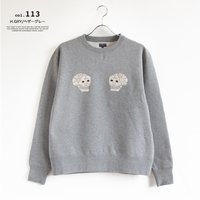 TAILOR TOYO テーラー東洋 SUKA CREW SWEAT EMBROIDERED 「SKULL 