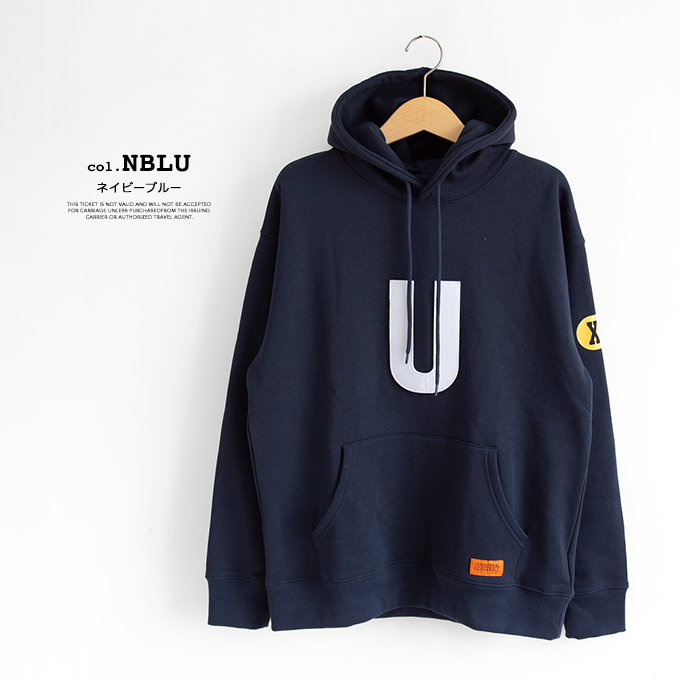 【SALE!!】 【 UNIVERSAL OVERALL ユニバーサルオーバーオール 】 SWEAT HOODIE_U PATCH Uワッペン  スウェット フーディー U2233229-B /22AW ※