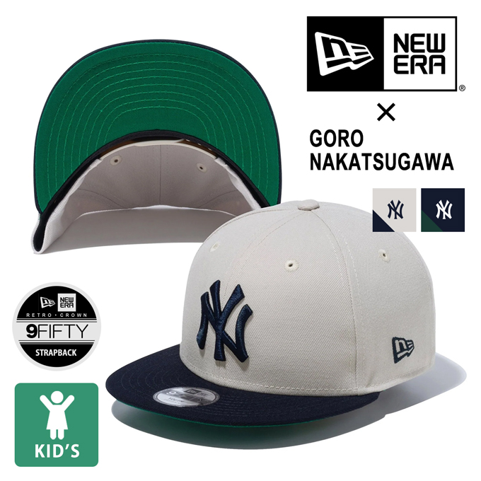 NEW ERA ニューエラ Youth 9FIFTY Powered by GORO NAKATSUGAWA ニューヨーク・ヤンキース ロゴ キャップ 141246 /14124627 14124628 2024SUMMER｜jeansstation