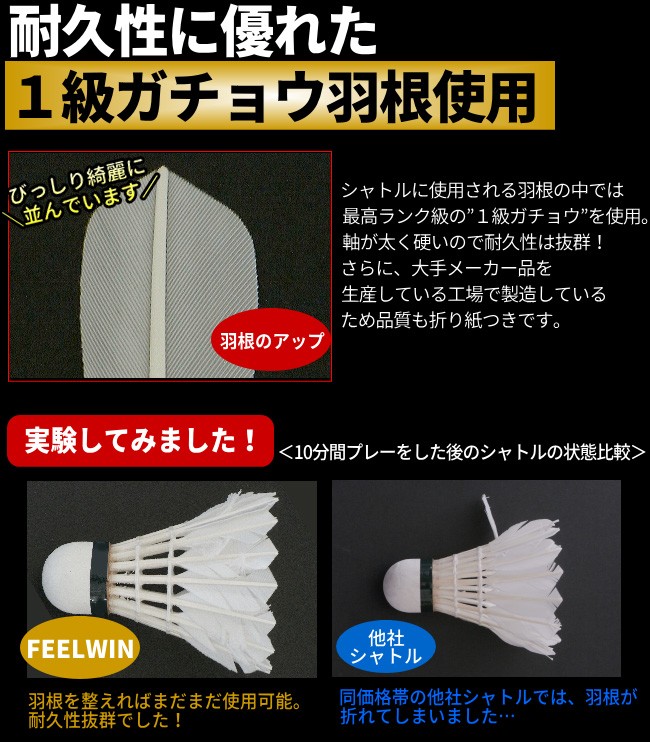 バドミントン シャトル 現品限り WAGI FEEL WIN-SPECIAL- 1級