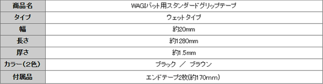 野球バット用 グリップテープ バットラップ エンドテープ2本付属 WAGI 選べる2カラー ブラック／ブラウン ※ |  | 10