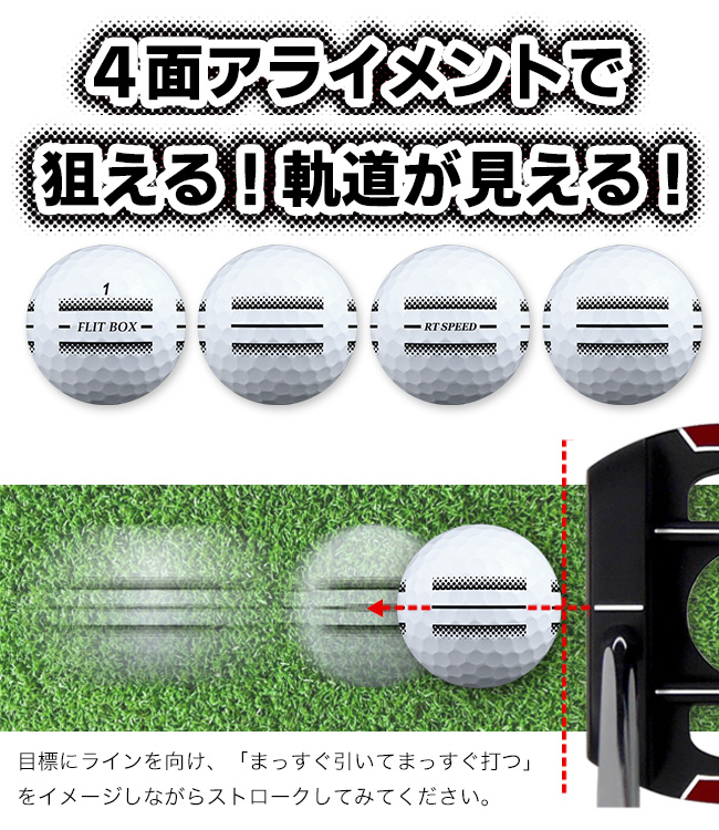ゴルフボール 4面アライメントボール コンペ景品 プチギフト マーカー