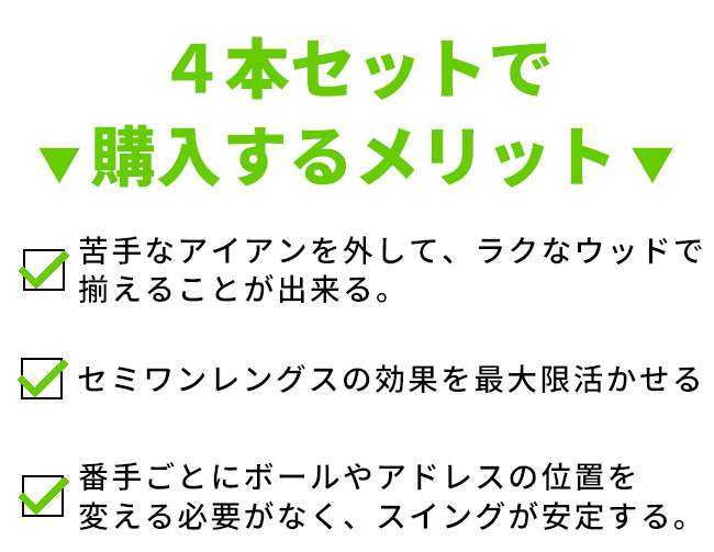 4本セット 3W-9W（FD-50：軽量高弾性シャフト） FLIT-BOX SEMIONE