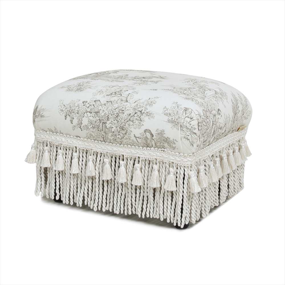 輸入家具 スツール オットマン Toile de Jouy トワルドジュイ