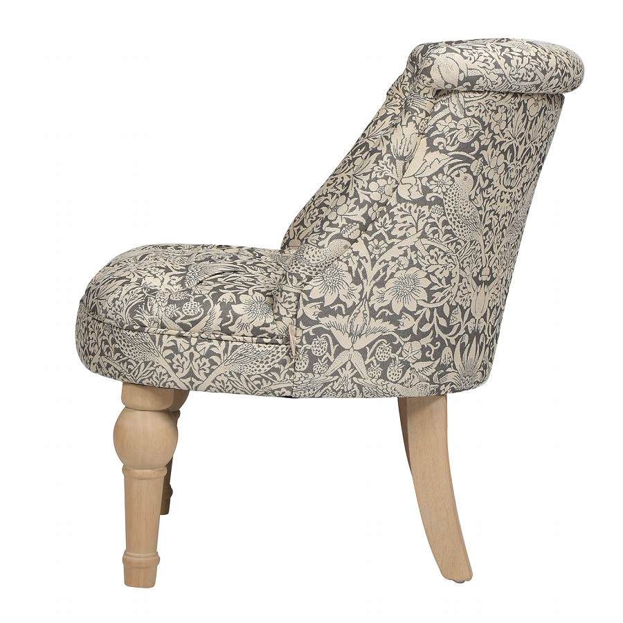 ジェニファーテイラーラムズゲイトチェア 1人掛け いちご泥棒 グレー