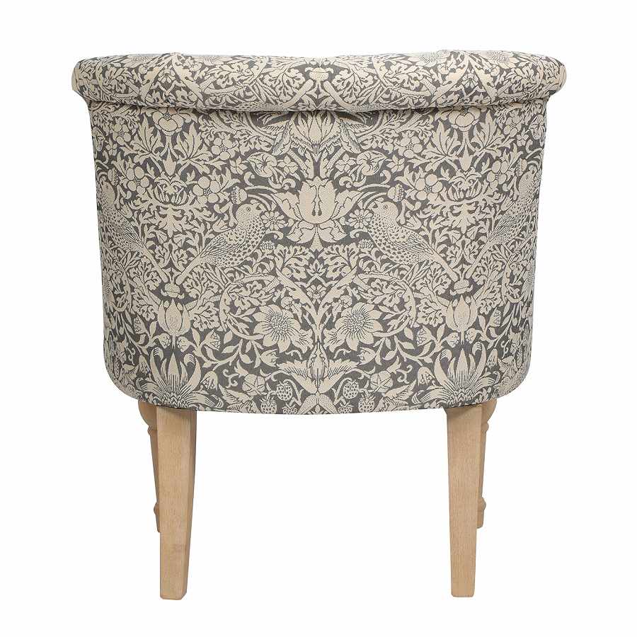 ジェニファーテイラーラムズゲイトチェア 1人掛け いちご泥棒 グレー