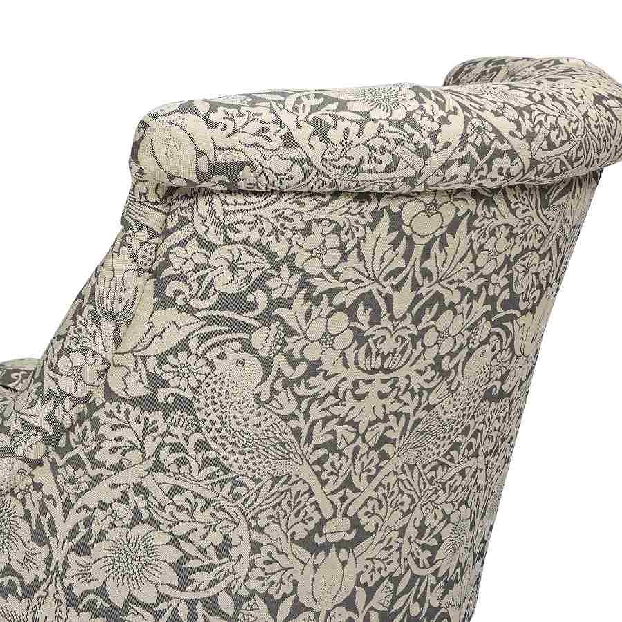 ジェニファーテイラーラムズゲイトチェア 1人掛け いちご泥棒 グレー