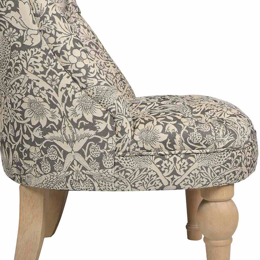 ジェニファーテイラーラムズゲイトチェア 1人掛け いちご泥棒 グレー