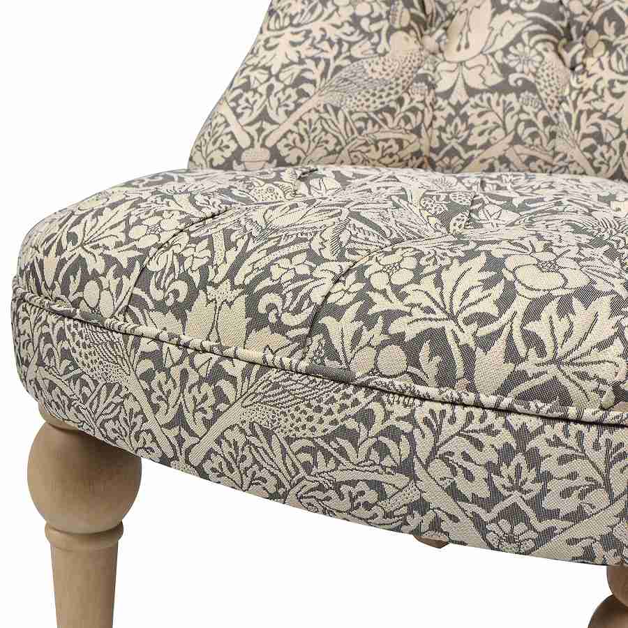 ジェニファーテイラーラムズゲイトチェア 1人掛け いちご泥棒 グレー