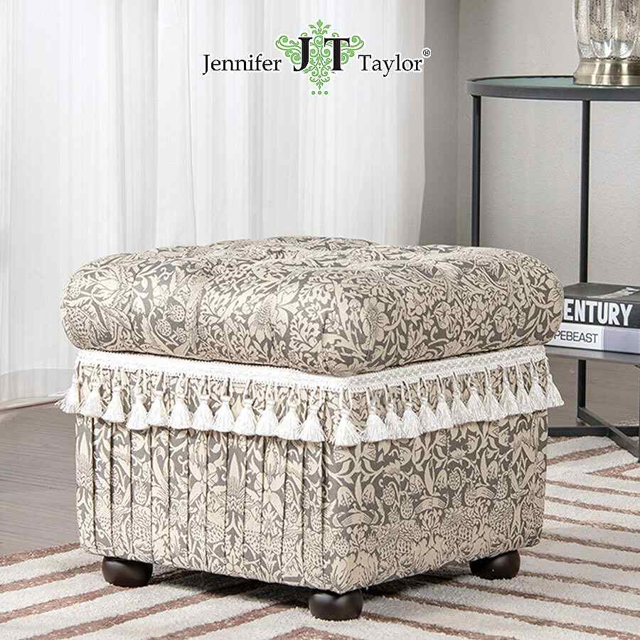 ジェニファーテイラー 収納スツール いちご泥棒グレー Jennifer Taylor