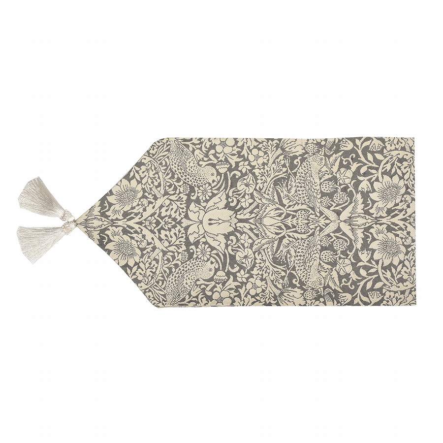 ジェニファーテイラー いちご泥棒 グレー テーブルランナー 120cm