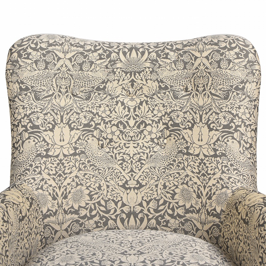 ジェニファーテイラー アームチェア 1人掛け いちご泥棒 グレー