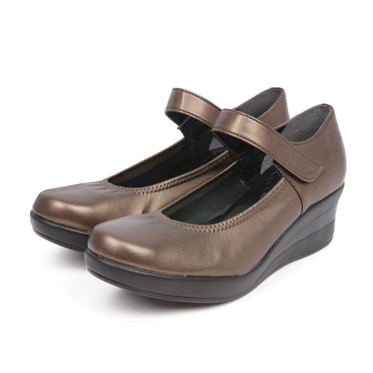 日本製 ファーストコンタクト パンプス 5センチ やわらかい 痛くない コンフォート 歩きやすい ストラップ 黒 撥水 ウェッジソール オフィス 39041 39046 爆買 | ブランド登録なし | 06