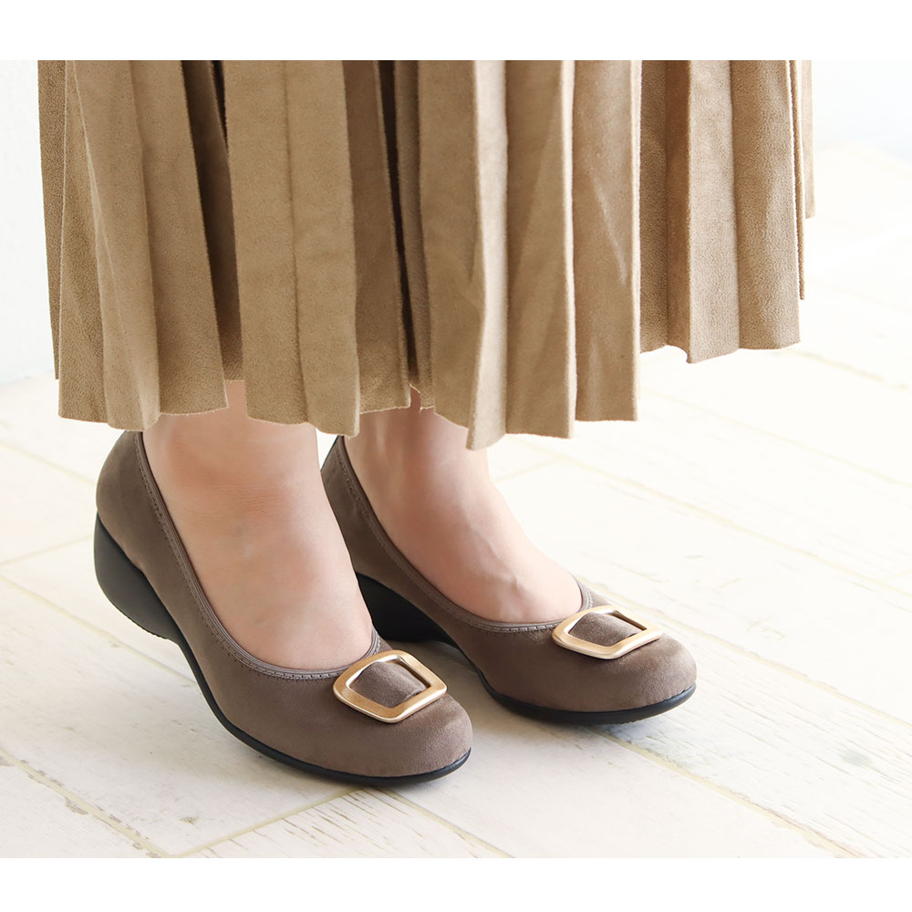 日本製 パンプス 痛くない 柔らかい 美脚 バックル ウェッジソール ウエッジソール 靴 黒 ワインレッド コンフォートシューズ 小さいサイズ 大きいサイズ 39425｜jerico｜16
