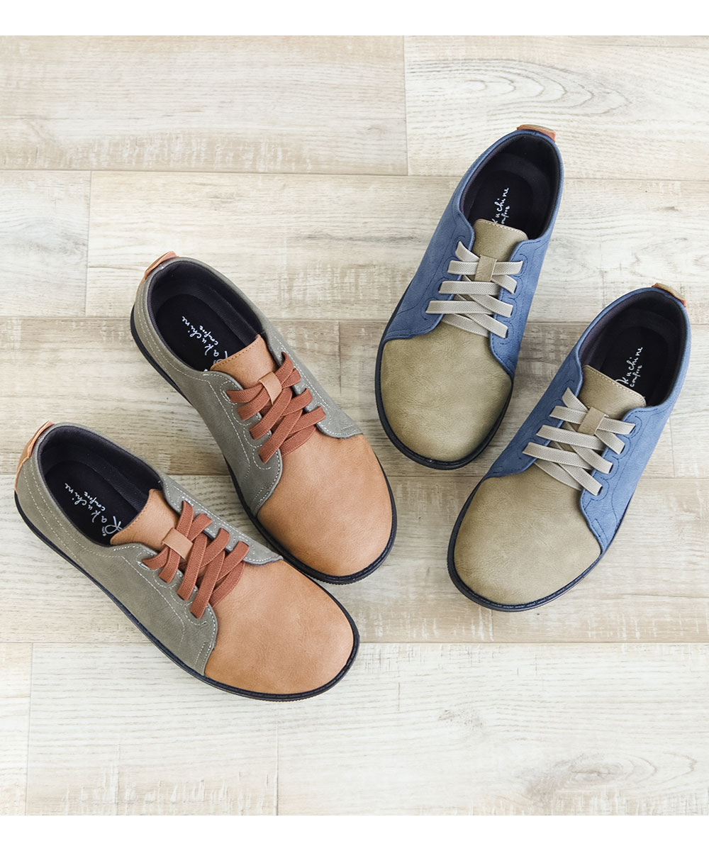 コンフォートシューズ レディース 軽量 幅広 4E ゴム紐 スリッポン カジュアルシューズ バイカラー 黒 ブラック ブルー ブラウン 541-87 爆買 | Rakuchin | 10