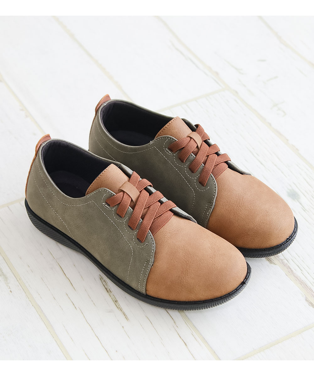 コンフォートシューズ レディース 軽量 幅広 4E ゴム紐 スリッポン カジュアルシューズ バイカラー 黒 ブラック ブルー ブラウン 541-87 爆買 | Rakuchin | 12