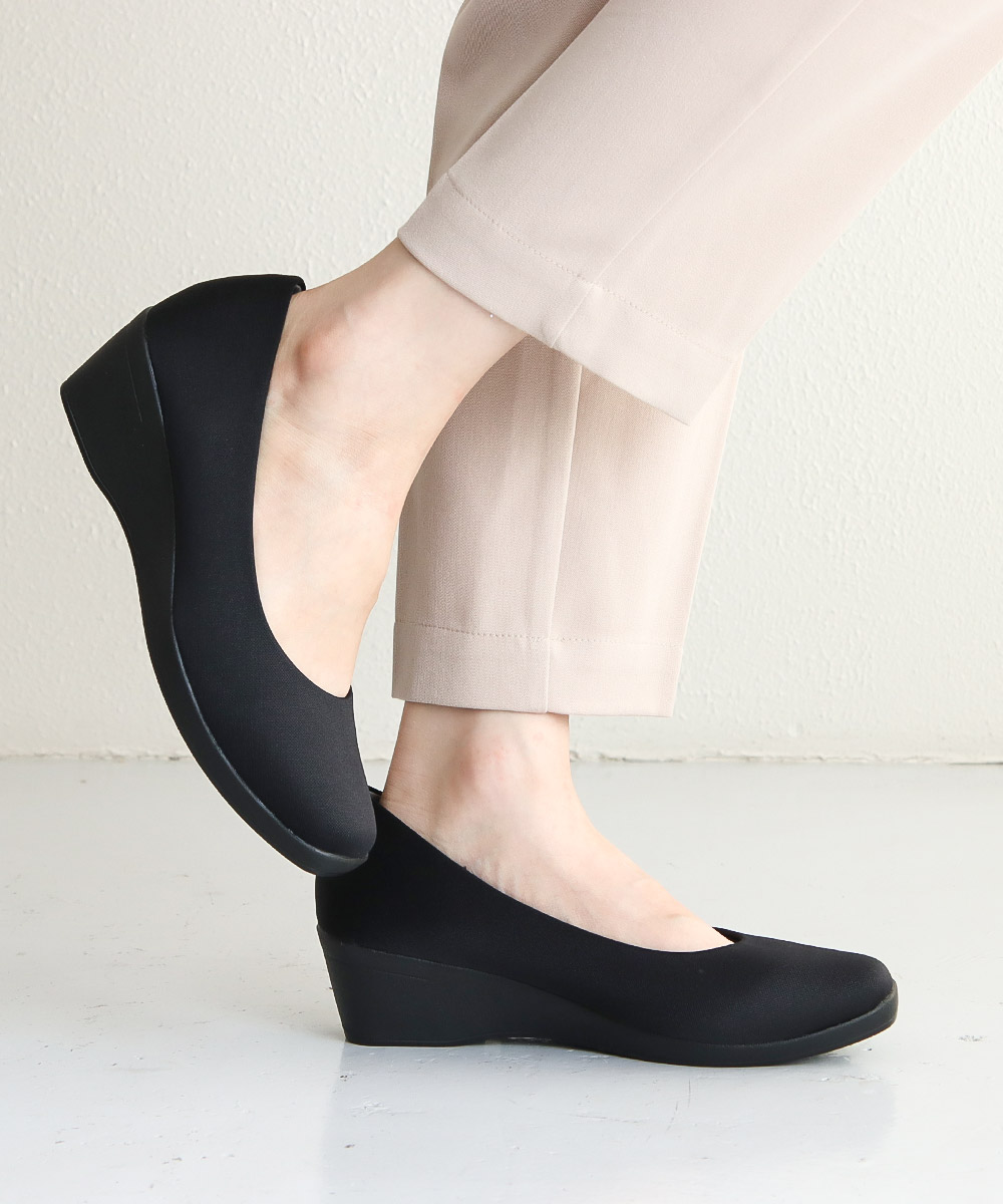 パンプス 痛くない 柔らかい 仕事 ローヒール 歩きやすい 走れる ウェッジソール 黒 幅広 フォーマル リクルート ビジネス スクエアトゥ 2001 爆買 | ブランド登録なし | 05