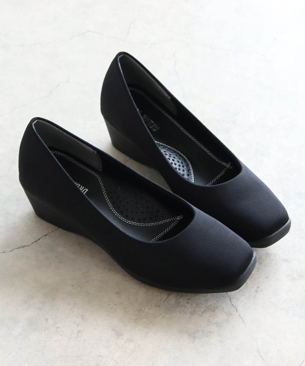 パンプス 痛くない 柔らかい 仕事 ローヒール 歩きやすい 走れる ウェッジソール 黒 幅広 フォーマル リクルート ビジネス スクエアトゥ 2001 爆買 | ブランド登録なし | 06