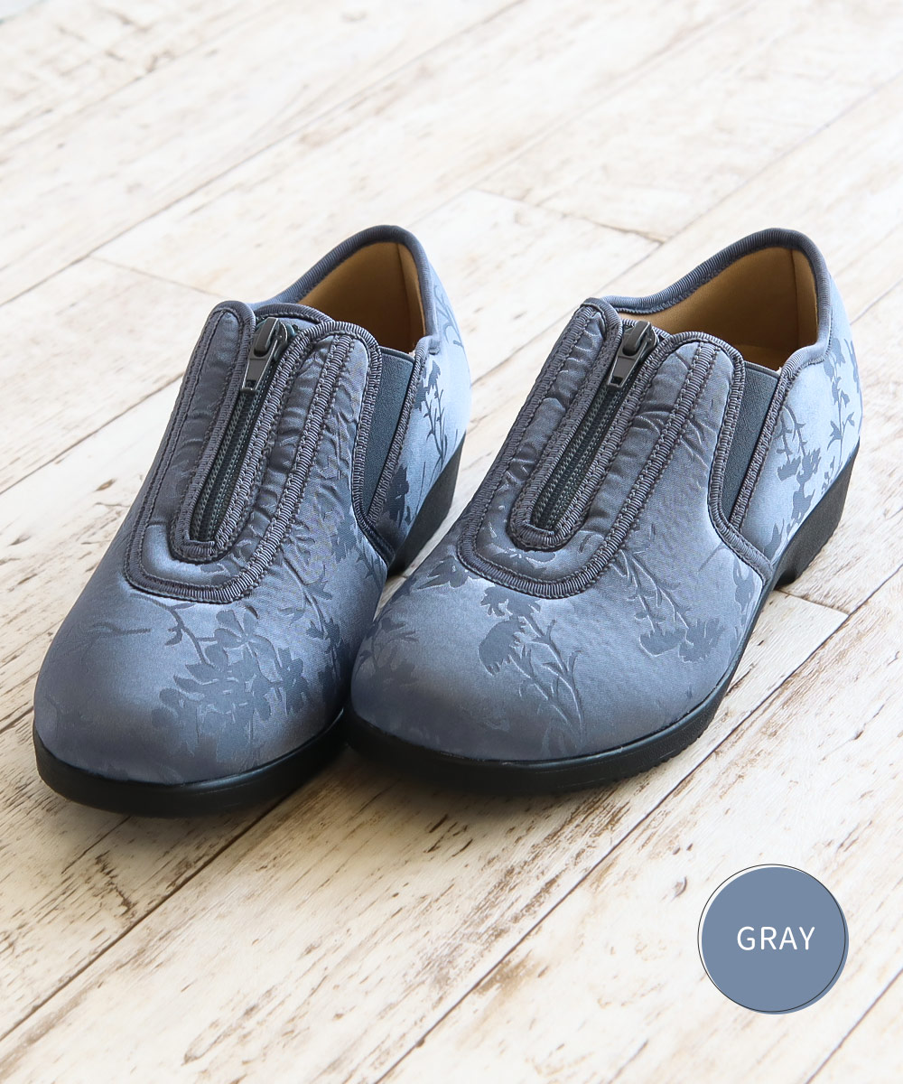 レディース コンフォートシューズ おしゃれ 幅広 軽い 履きやすい 痛くない 花柄 室内 室外 靴 黒 ブラック ベージュ パープル 556-100a 爆買 | Rakuchin | 15