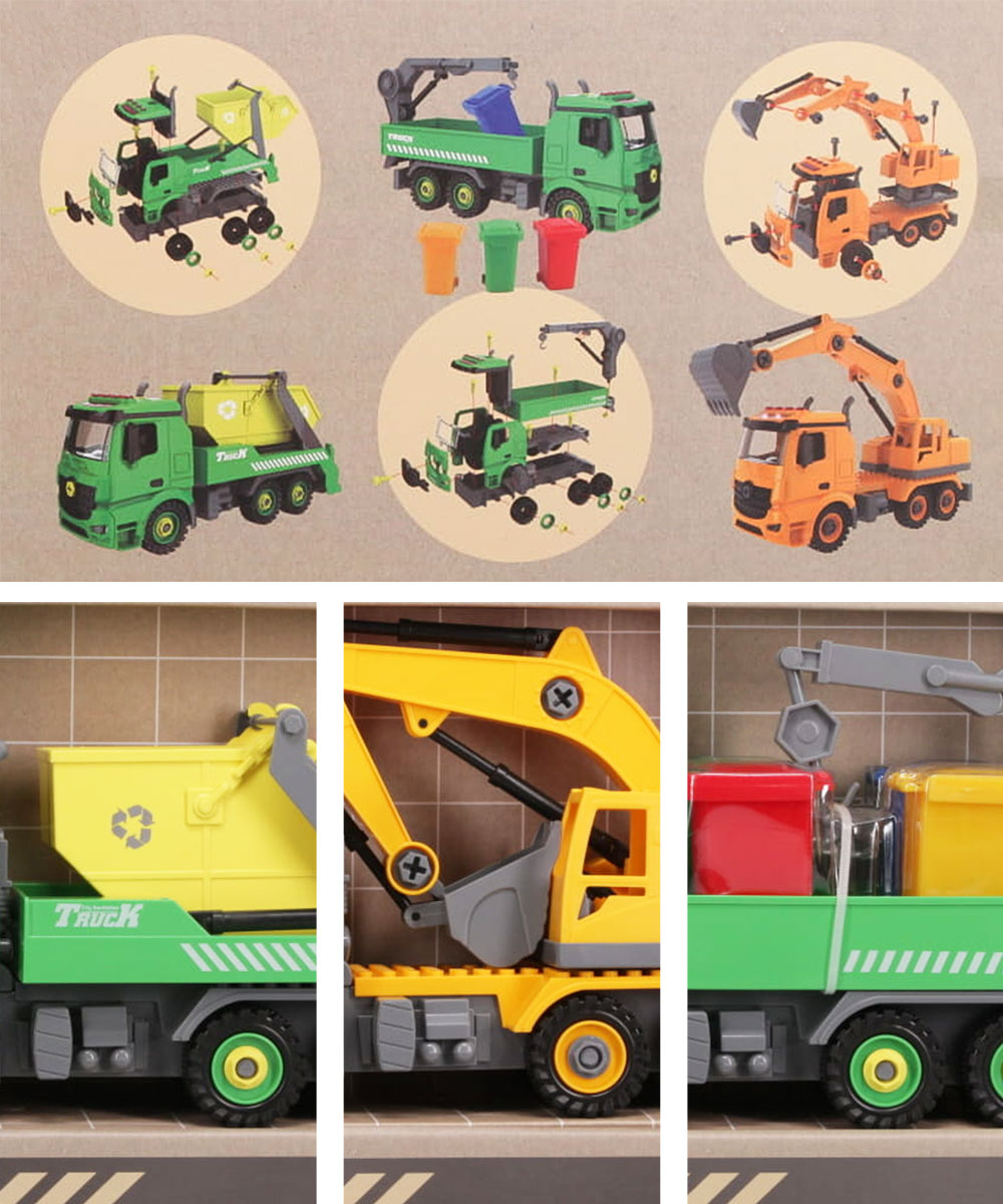 おもちゃ 働く車 組み立てDIY ブルドーザ ショベルカー 乗り物 ネジ遊び プレゼント 知育玩具 DIY TOY CARS BIG 6541144 | ブランド登録なし | 05