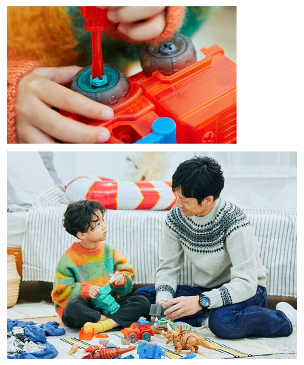 おもちゃ はたらくくるま 車のおもちゃ 組み立てDIY 工具 ファイヤーレスキュー 重機 消防車 知育 クレーン車 救急車 4点セット 6941163 | F.O.KIDS | 04