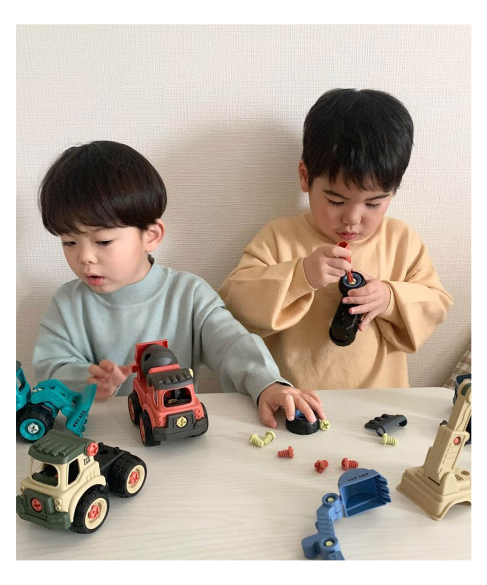 おもちゃ はたらくくるま 車のおもちゃ 工具 ドライバー 組み立てDIY 重機 消防車 知育玩具 ショベルカー クレーン車 ネジ遊び 6941302 | F.O.KIDS | 01