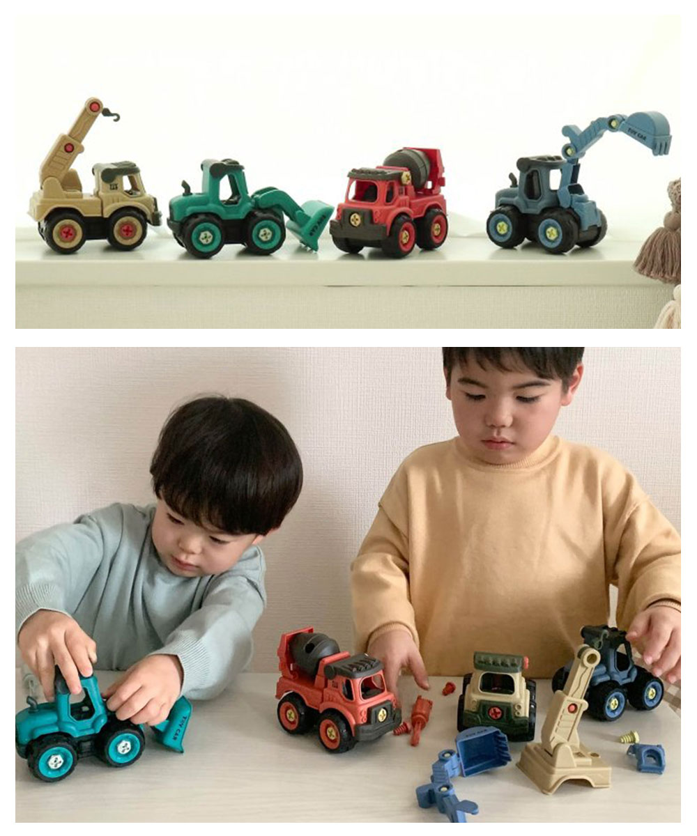 おもちゃ はたらくくるま 車のおもちゃ 工具 ドライバー 組み立てDIY 重機 消防車 知育玩具 ショベルカー クレーン車 ネジ遊び 6941302 | F.O.KIDS | 04