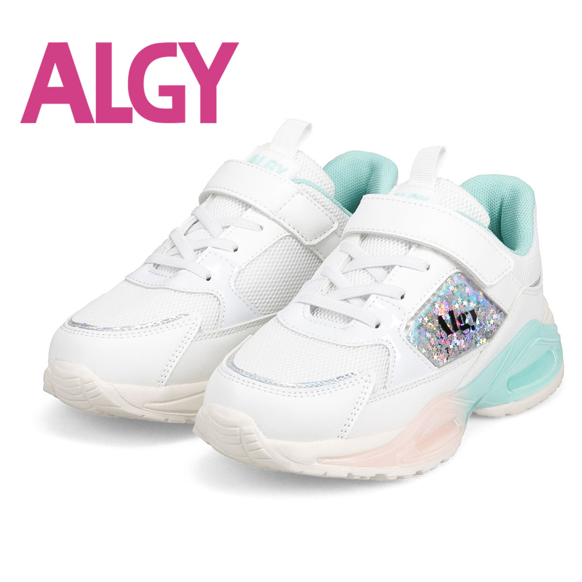 アルジー 厚底 スニーカー キッズ 女の子 おしゃれ かわいい 子供 靴 ローカット 黒 ブラック 白 ホワイト サックス algy A1GG115 | algy | 02
