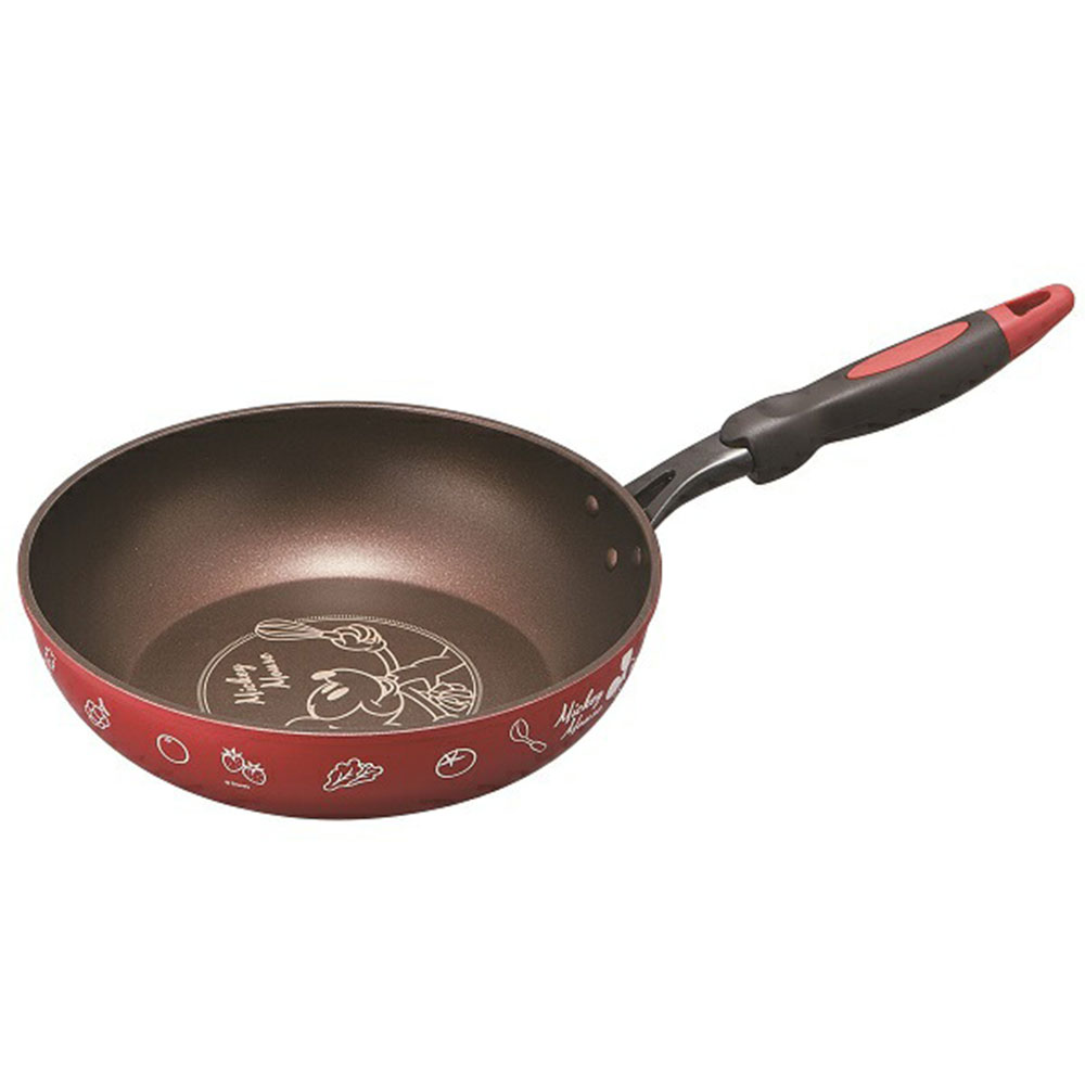 フライパン IH対応 深型 26cm ダイヤモンドコーティング 調理器具 ガス キャラクター ミッキー キティ スヌーピー レッド ブルー AFP26 爆買 | スケーター | 01