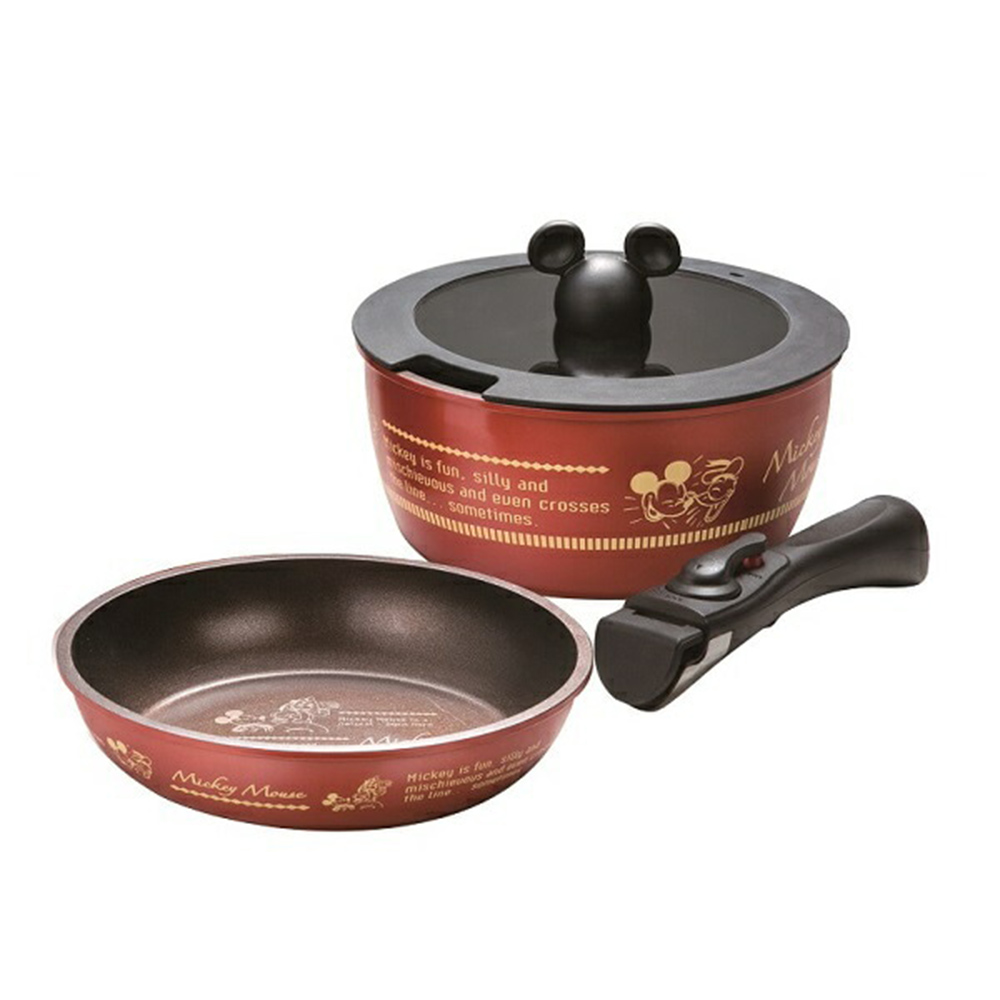 取っ手が取れる 鍋 フライパン セット ダイヤモンドコート IH対応 ガス火 オーブン 20cm ガラス蓋 コンパクト収納 キャラクター柄 ANFP2 | スケーター | 02