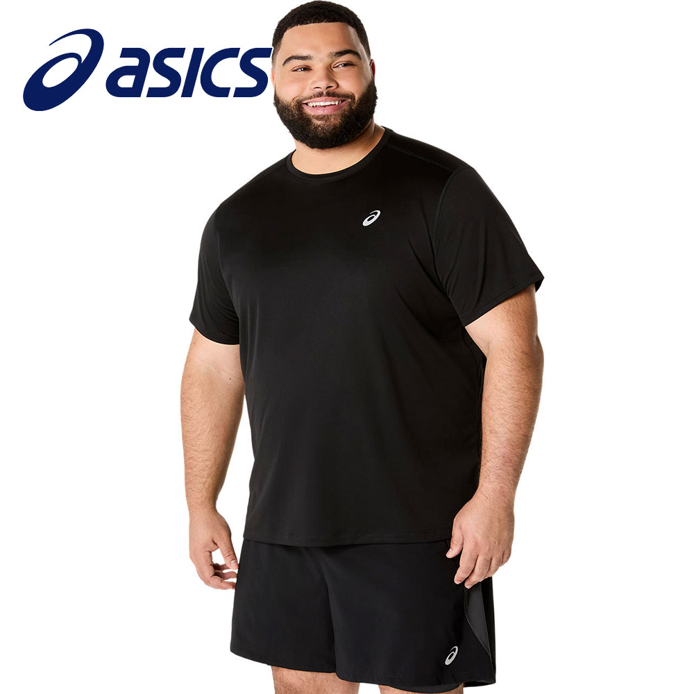 アシックス Tシャツ メンズ 半袖 吸汗速乾 スポーツ トレーニング 運動 シャツ メンズ 半袖 黒 男性用 asics ランニングドライ半袖シャツ 2011d242 爆買 | ASICS | 01