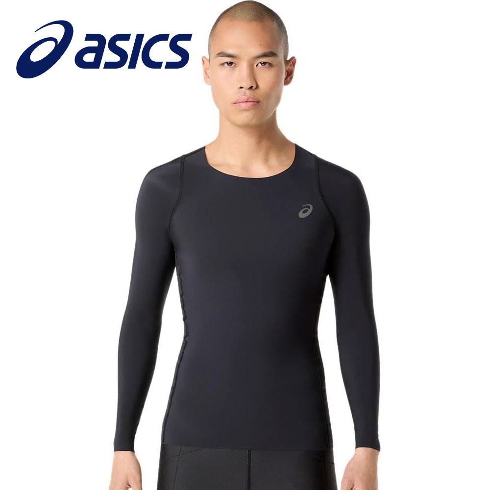 アシックス 長袖 インナーシャツ MOTION MUSCLE SUPPORT 吸汗速乾 ストレッチ シームレス メンズ スポーツ トレーニング asics スタビリティ 2011d269 | ASICS | 01