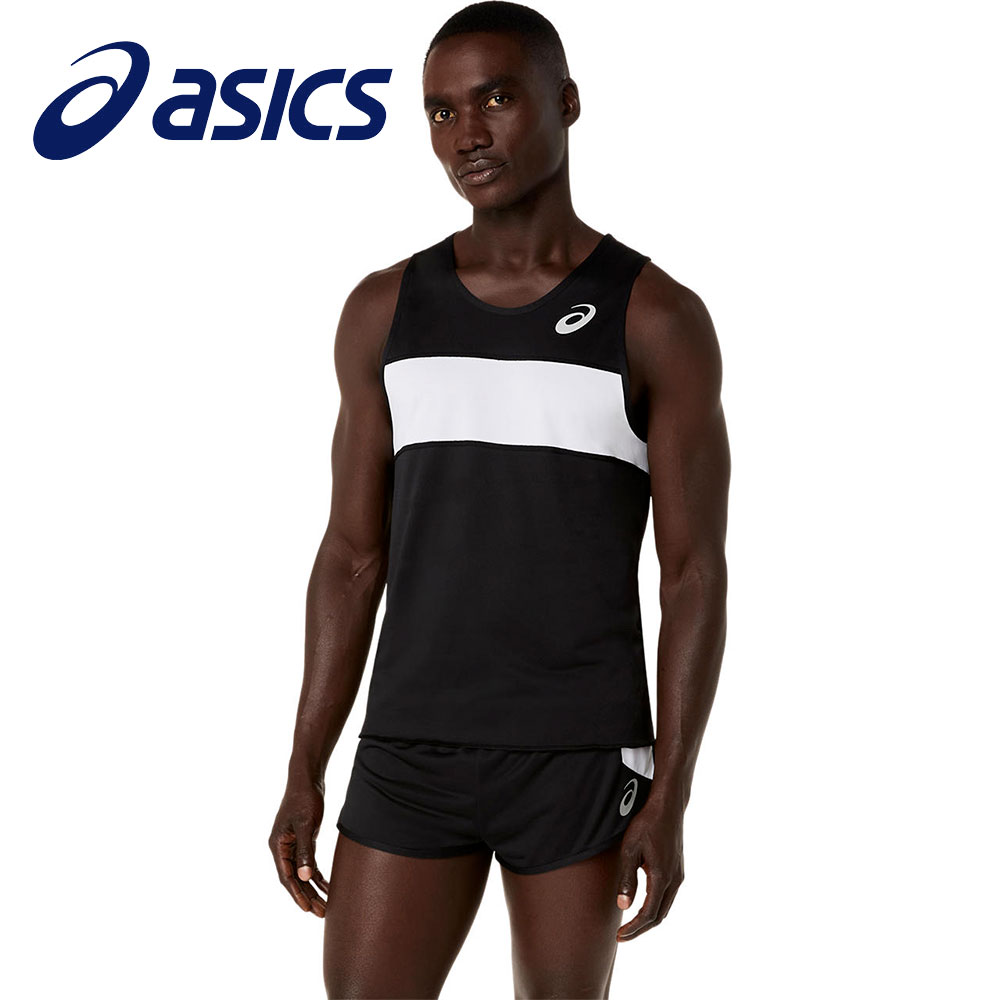 アシックス ランニングシャツ メンズ ノースリーブ 吸汗速乾 スポーツウェア トップス タンクトップ asics 2091a846 | ASICS | 01