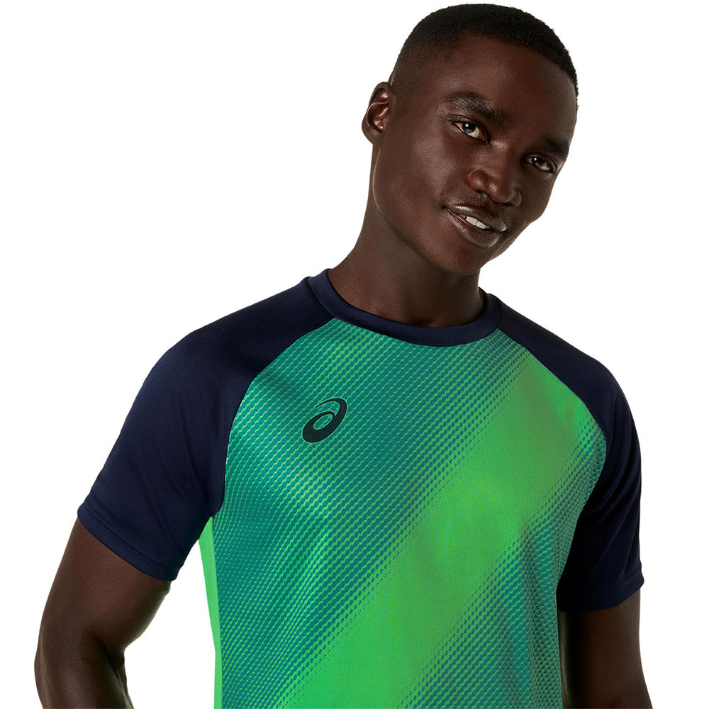 アシックス サッカー プラクティスシャツ 半袖 メンズ フットサル トレーニングウェア スポーツウェア asics プラクティスグラフィック半袖シャツ 2101a348 | ASICS | 16