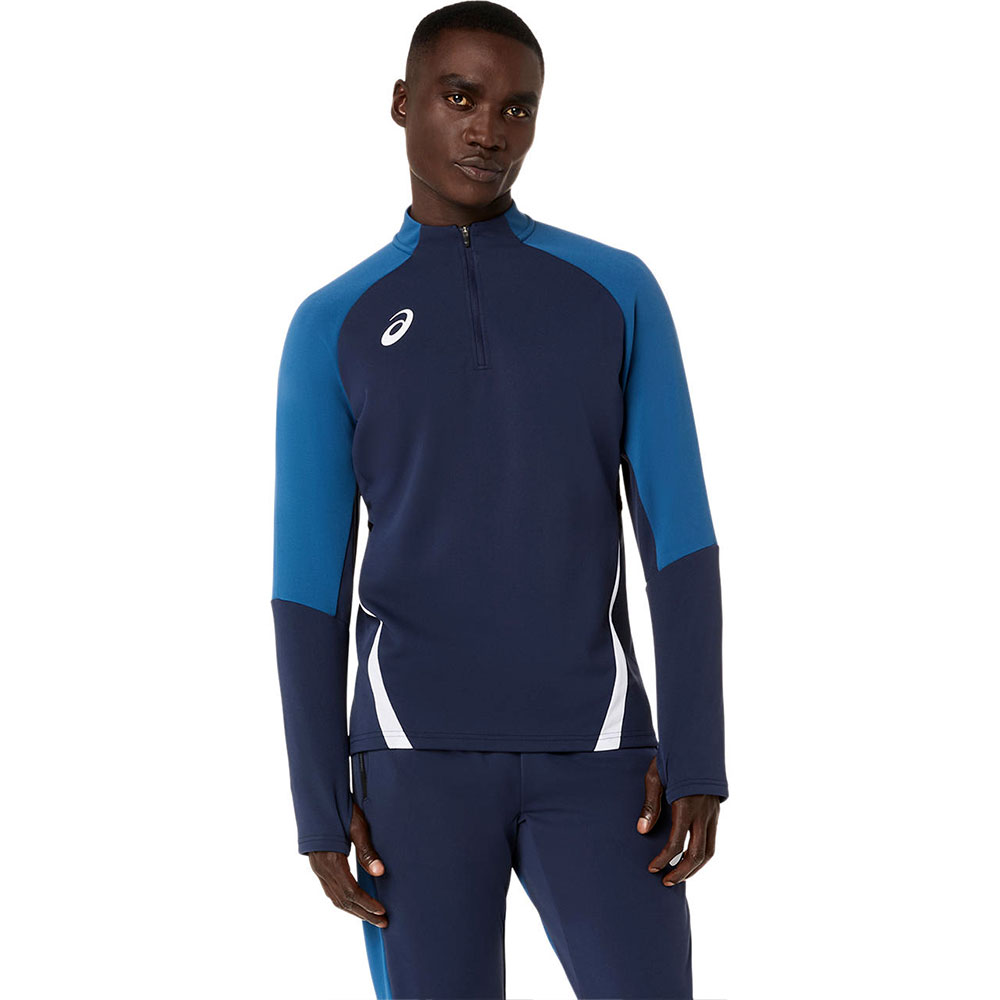 アシックス サッカー ハーフジップ シャツ メンズ 長袖 ニットシャツ 吸汗速乾 ストレッチ スポーツ フットサル asics ハーフジップニットシャツ 2101a349 | ASICS | 02