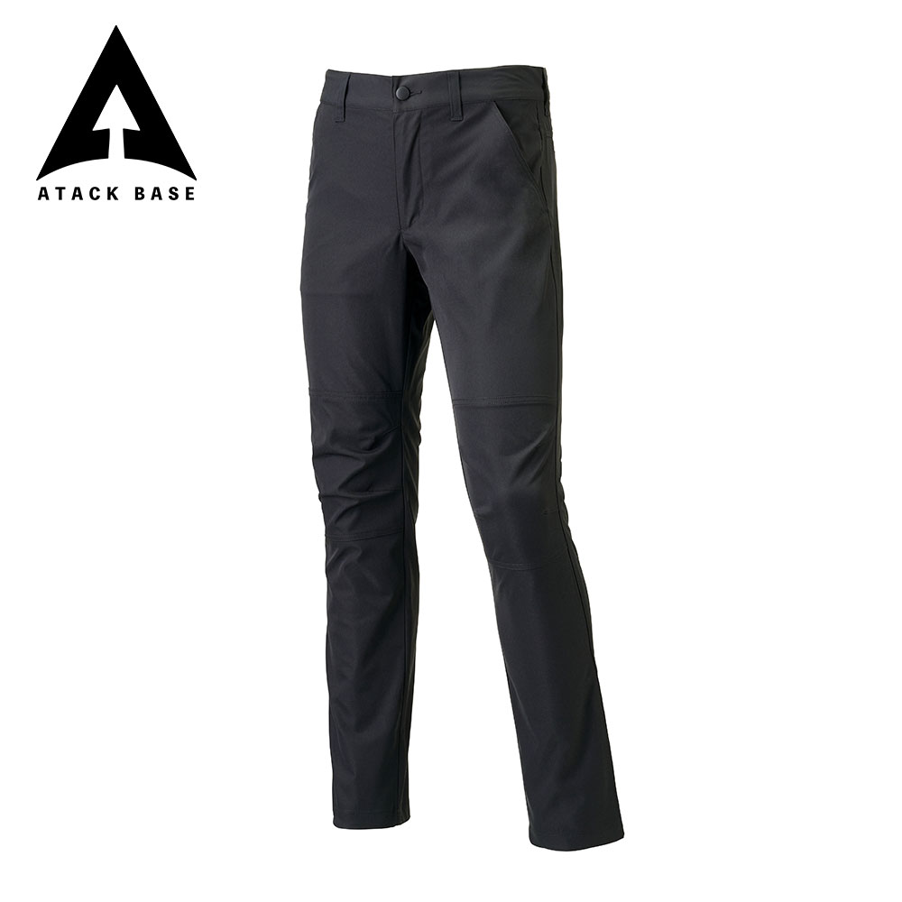 アタックベース 作業服 作業着 ズボン ストレッチ 作業ズボン パンツ カーゴパンツ ワークパンツ ストレッチパンツ チノパン ボトムス 軽量 黒 APEX WIN 19082 | アタックベース | 03