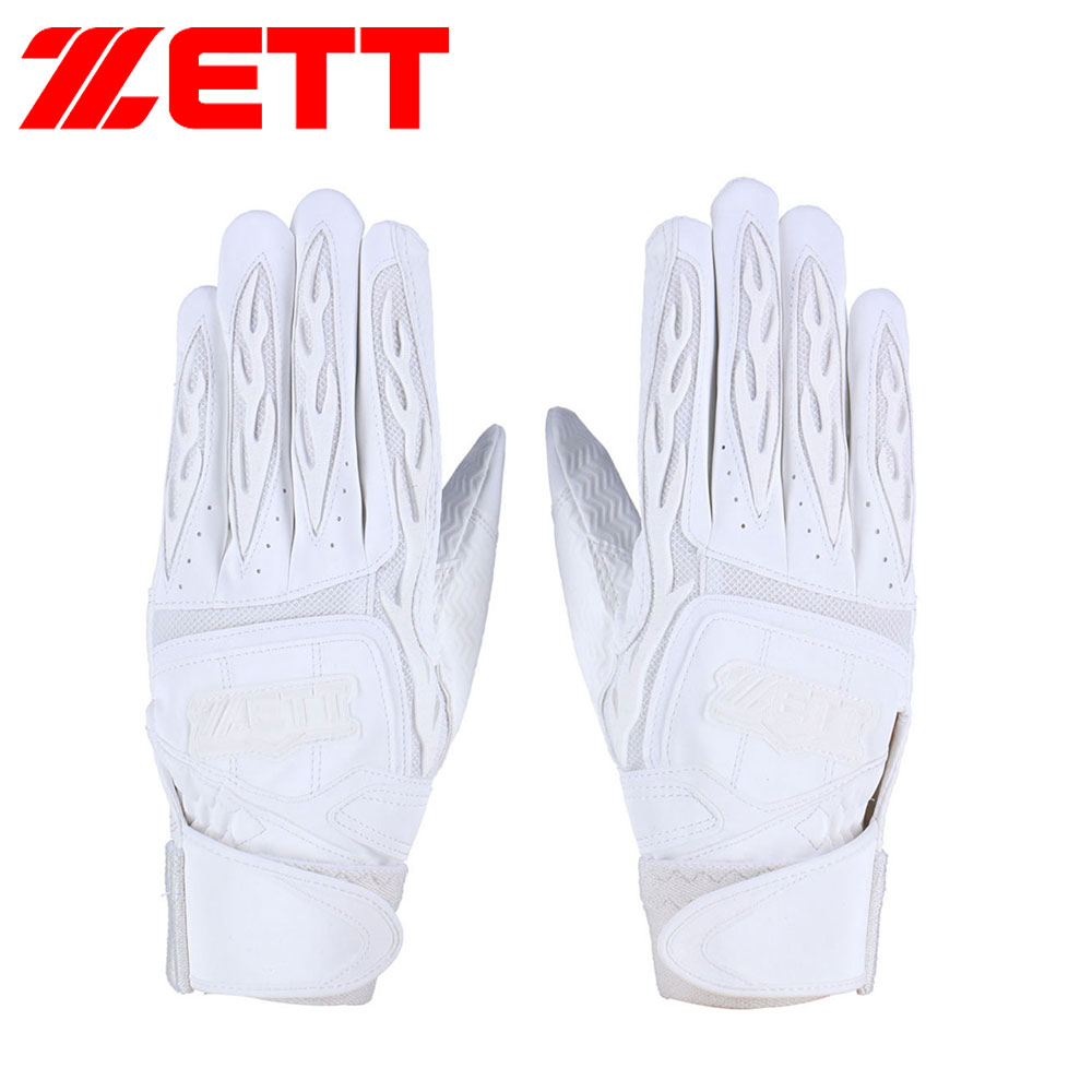 ゼット 野球 バッティング グローブ  両手 グラブ 高校野球 ルール対応 手袋 ベースボール 白 黒 プロステイタス bg418hs ZETT | ゼット | 01